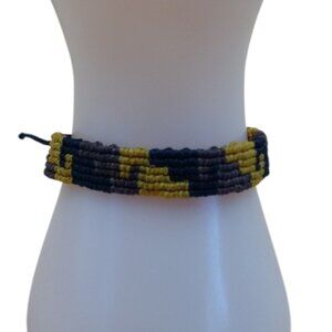 Handmade Woven Macramé Thread Bracelet with Geometric Figures